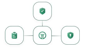 Illustration of data security with a shield